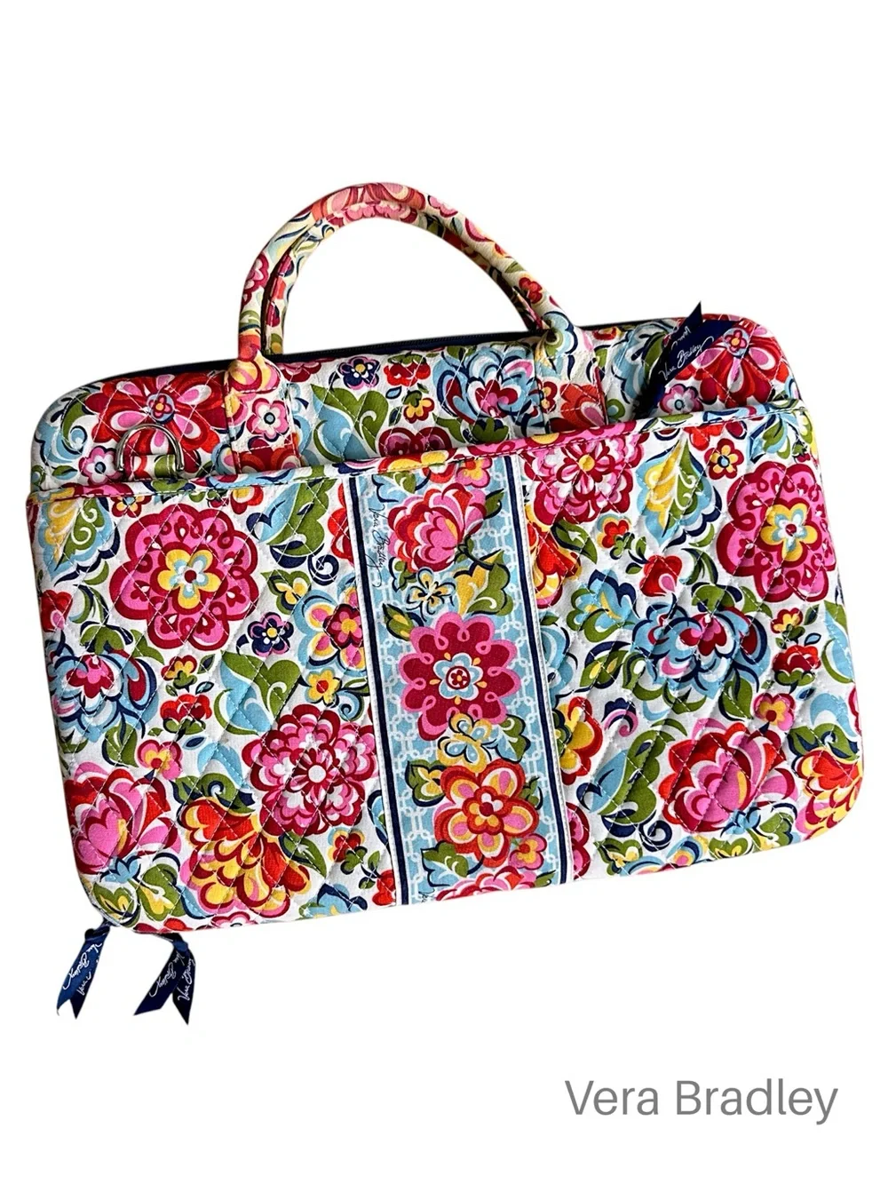 VERA BRADLEY 17” HARD SHELL QUILTED LAPTOP CASE PORTFOLIO HOPE GARDEN
